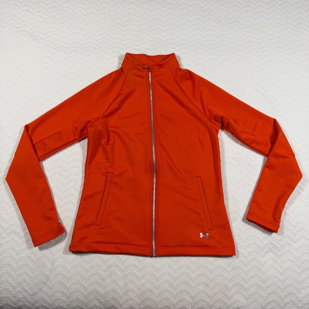 Under Armour Orange Full Zip‎ Jacket Women's S Athletic Performance Track Jacket